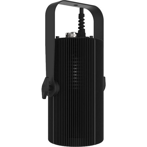 Warm white LED house light in black finish for theaters, churches, auditoriums, and performance venues with smooth professional dimming.