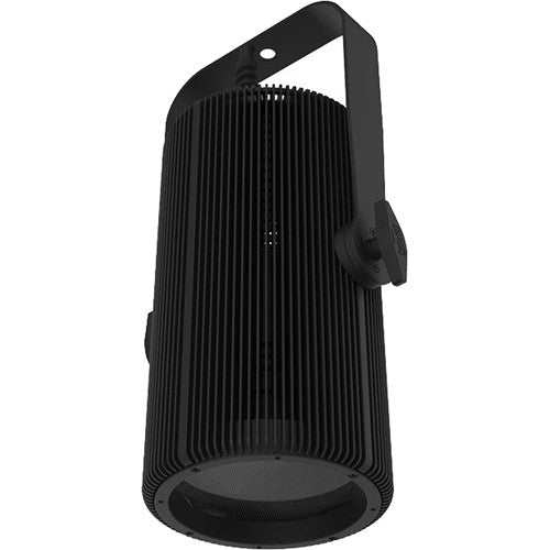 Warm white LED house light in black finish for theaters, churches, auditoriums, and performance venues with smooth professional dimming.