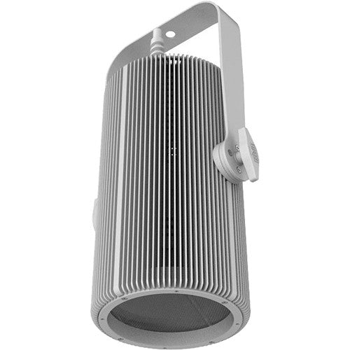 Warm white LED house light in white finish for theaters, churches, auditoriums, and performance venues with smooth professional dimming.