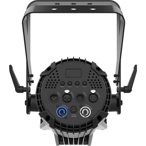 CHAUVET Professional Ovation P-56FC-2 compact silent RGBAL PAR light for theatrical, broadcast, film, and architectural lighting applications.