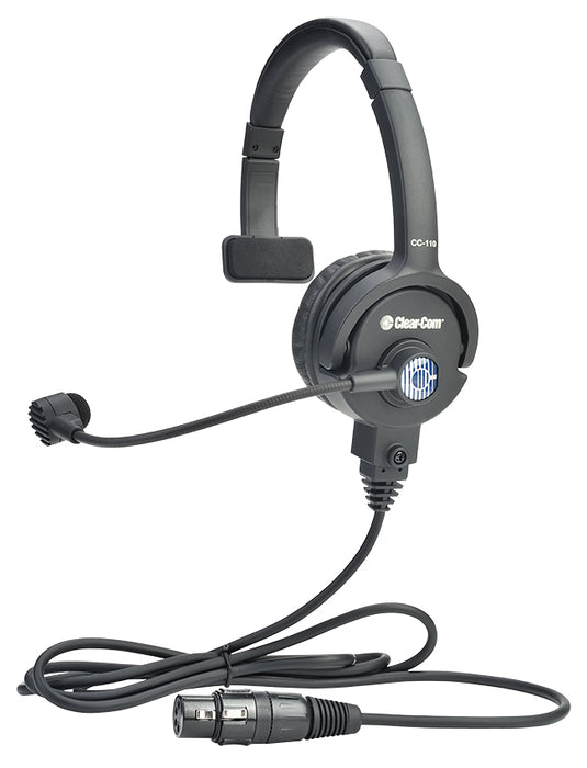 Clear-Com CC-110 single-ear lightweight intercom headset with 4-pin XLR connector