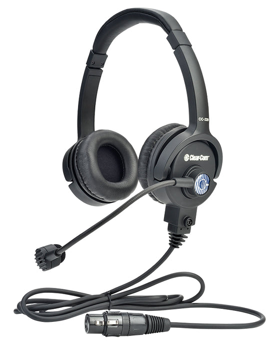 Clear-Com CC-220 double-ear lightweight broadcast headset with 4-pin XLR connector