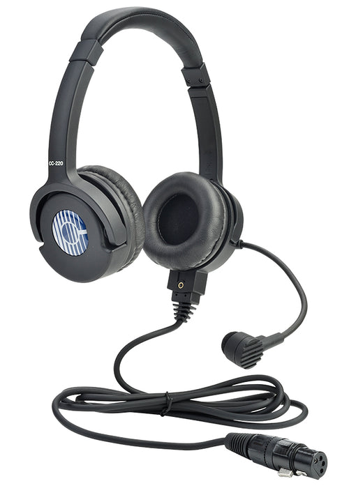 Clear-Com CC-220 double-ear lightweight broadcast headset with 4-pin XLR connector