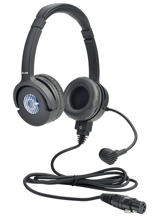 Clear-Com CC-220 double-ear lightweight broadcast headset with 4-pin XLR connector