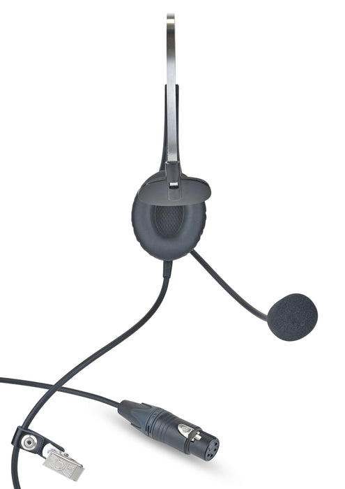 Clear-Com CC-28 single-sided professional intercom headset with 4-pin XLR connector
