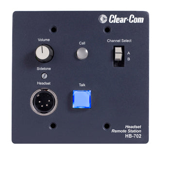 Clear-Com HB-702 two-channel flush-mount headset station for professional intercom systems