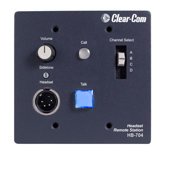 Clear-Com HB-704 four-channel flush-mount headset intercom station for professional broadcast and live production environments