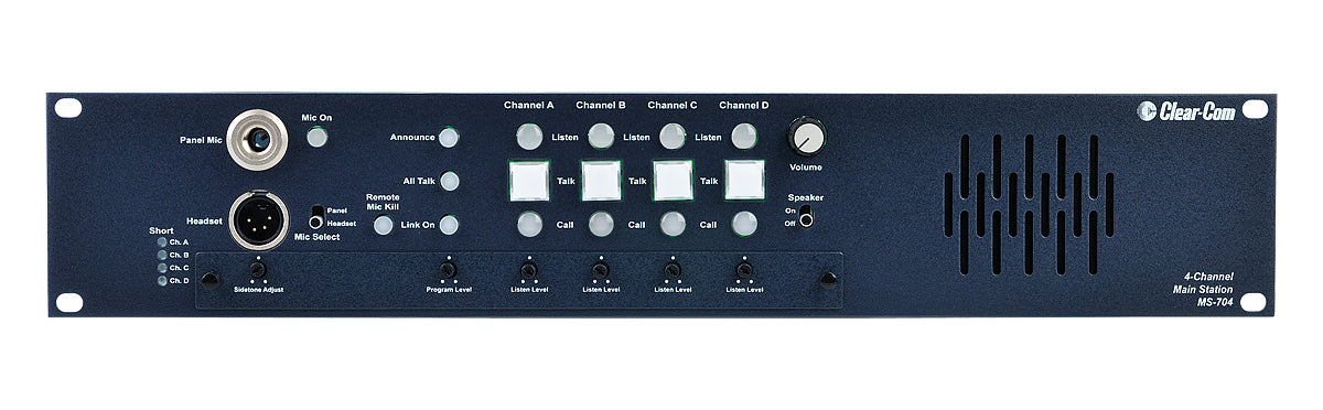 Clear-Com MS-704 4-channel headset and speaker intercom main station