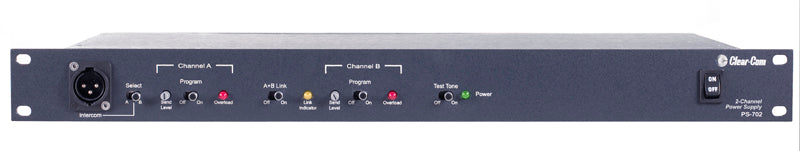 Clear-Com PS-702 2-channel 2-amp rackmount intercom power supply for Clear-Com partyline systems