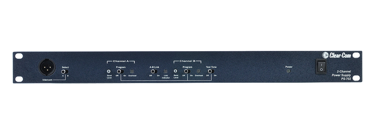 Clear-Com PS-702 2-channel 2-amp rackmount intercom power supply for Clear-Com partyline systems