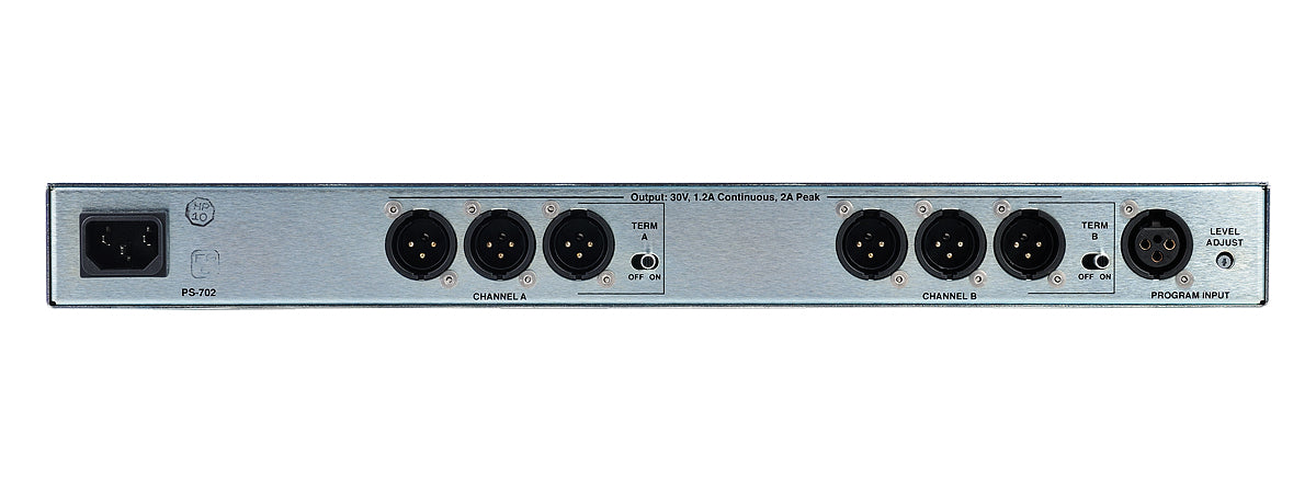 Clear-Com PS-702 2-channel 2-amp rackmount intercom power supply for Clear-Com partyline systems