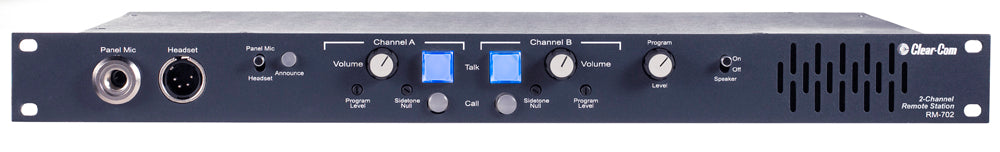 Clear-Com RM-702 2-channel wired intercom headset and speaker station for broadcast and live production
