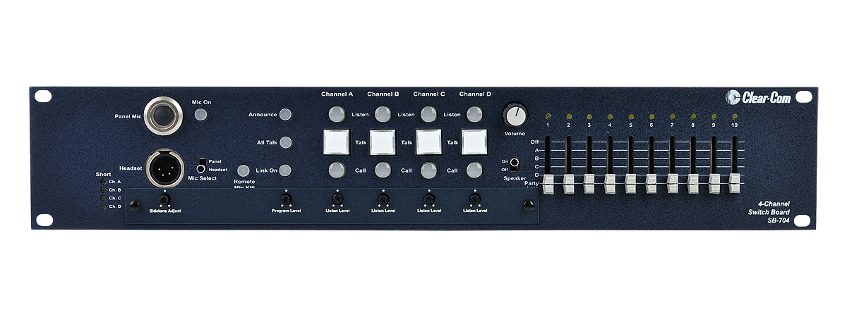 Clear-Com SB-704 4-channel intercom switchboard main station for professional communications