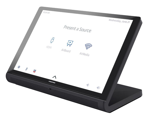 Crestron TS-1070-B-S 10.1" Touch Screen Control Panel in black, offering customizable touch controls for smart home and business solutions.