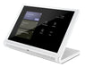 Crestron TS-1070-GV-W-S 10.1-inch Google Meet touch screen in white smooth finish for video conferencing and room control.