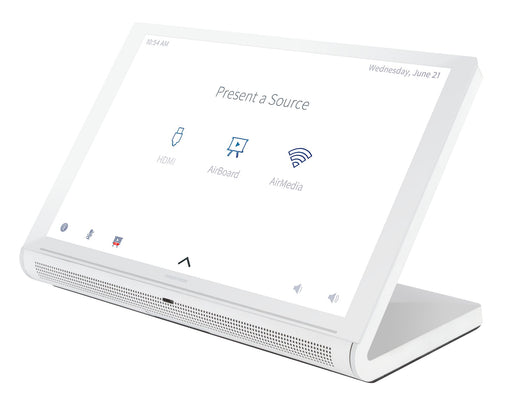 Crestron TS-1070-W-S 10.1" Touch Screen Control Panel in white, offering customizable touch controls for smart home and business solutions.