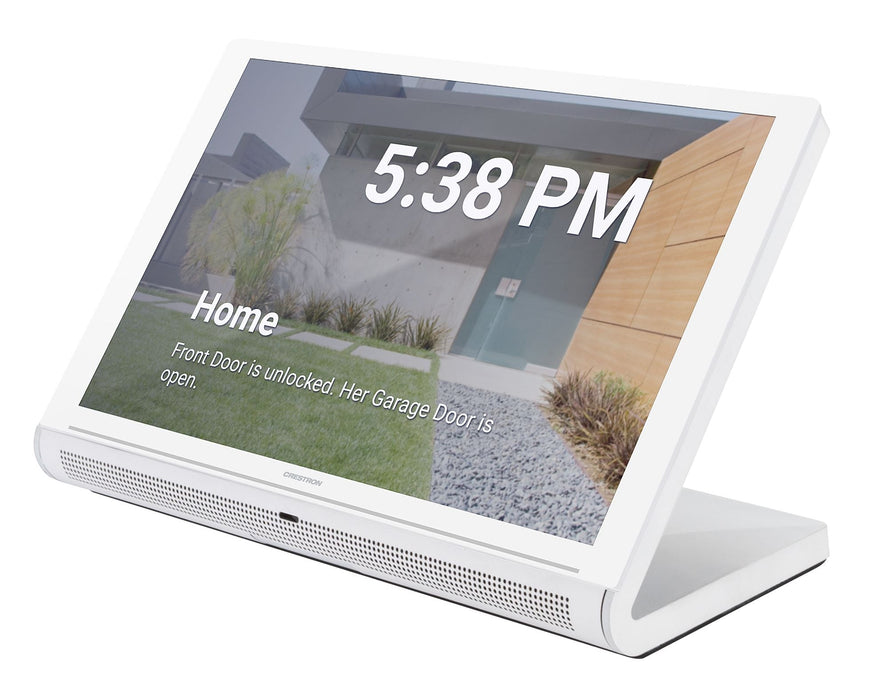 Crestron TS-1070R-W 10.1-inch touch screen room scheduling panel with high-resolution display and seamless integration for smart workplaces.