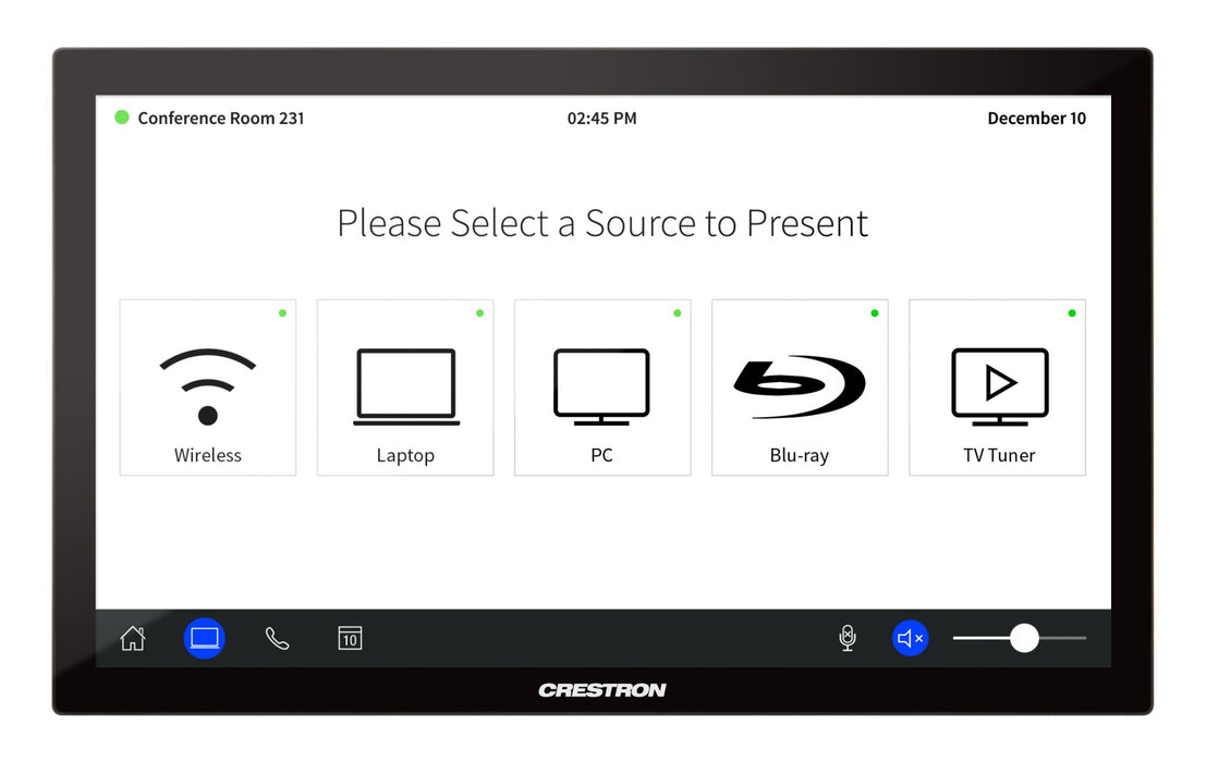 Crestron TSD-2220-B 22" Touch Screen Display with sleek black design for interactive control.