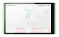 Crestron TSW-1070-LB-B-S Room Availability Light Bar attached to a TSW-1070 touch screen, indicating room status