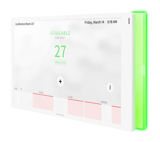 Crestron TSW-1070-LB-W-S Light Bar, white, designed for TSW-1070 series touch screens, enhances visibility with customizable LED indicators.