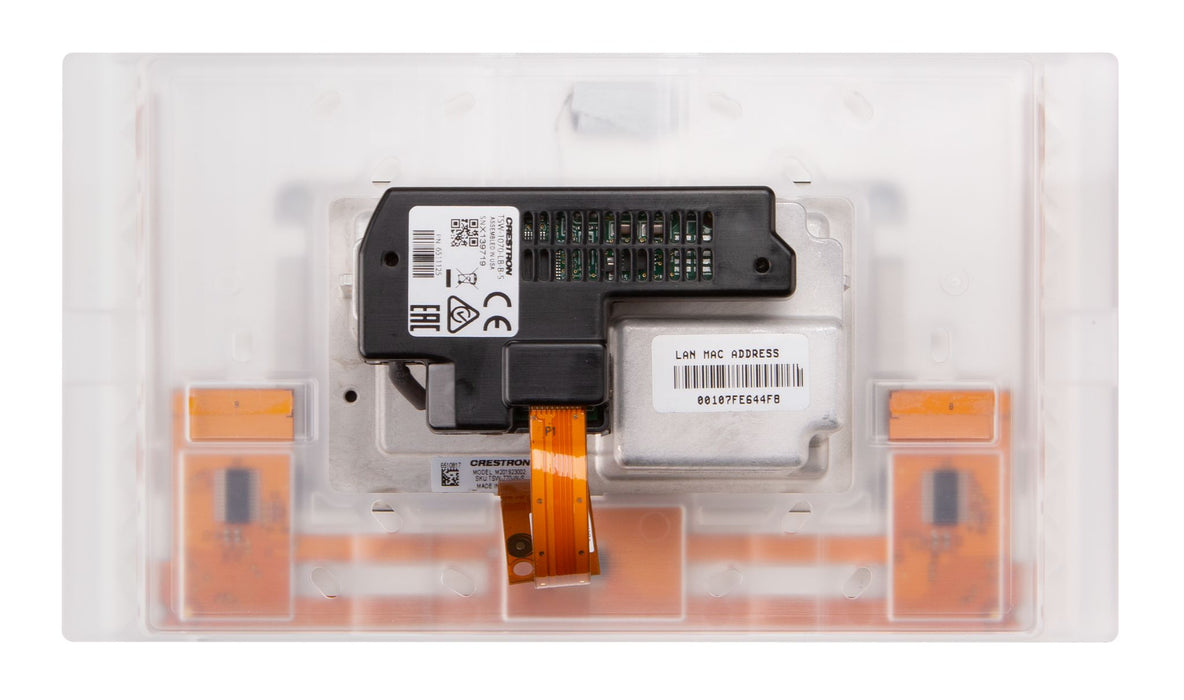 Crestron TSW-1070-LB-W-S Light Bar, white, designed for TSW-1070 series touch screens, enhances visibility with customizable LED indicators.