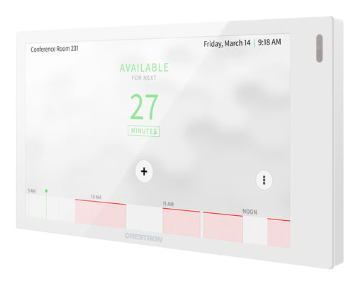 Crestron TSW-570-W-S 5-inch touch screen panel in black, featuring a high-resolution display and advanced control capabilities for smart automation.