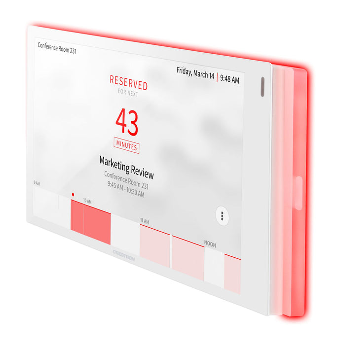 Crestron TSW-770-LB-W-S Light Bar, White – Designed for TSW-770 Series Touch Screens to enhance visibility and meeting room status indication.