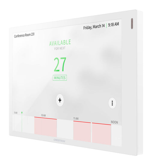 Crestron TSW-770-W-S 7-inch touch screen panel in white, designed for smart control, automation, and AV system integration.