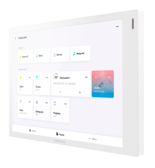 Crestron TSW-770R-W 7-inch room scheduling touch screen with high-resolution display and seamless enterprise integration.