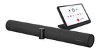 Crestron UC-B31-Z smart soundbar with built-in camera and microphone for seamless Zoom video conferencing.