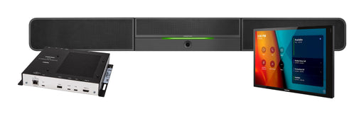 Crestron UC-BX30-T-WM conference system with wall-mounted touch screen and integrated video soundbar.