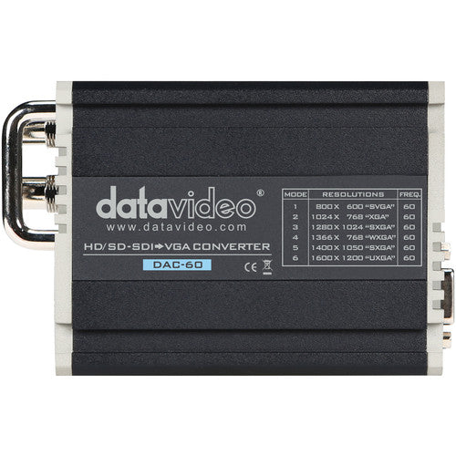 Data Video DAC-60 SD/HD-SDI to VGA Video Converter for Professional Broadcast Use