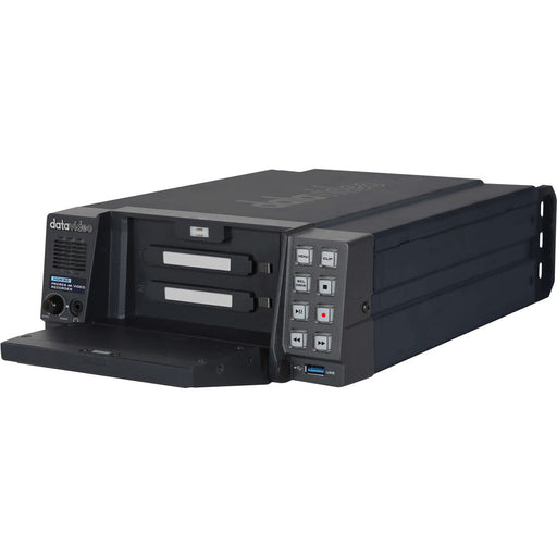 Front view of the Datavideo HDR-80 4K ProRes video recorder with removable SSD