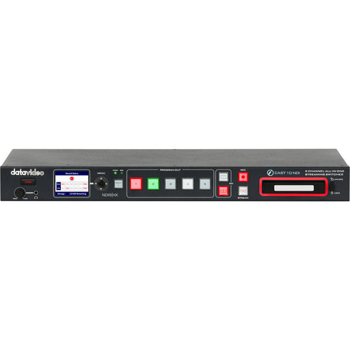 Data Video iCast 10NDI streaming and production switcher with touchscreen control and NDI support.