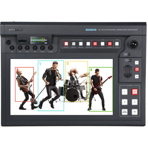 Front and rear view of the Data Video KMU-300 4K Multi-Channel Video Processor