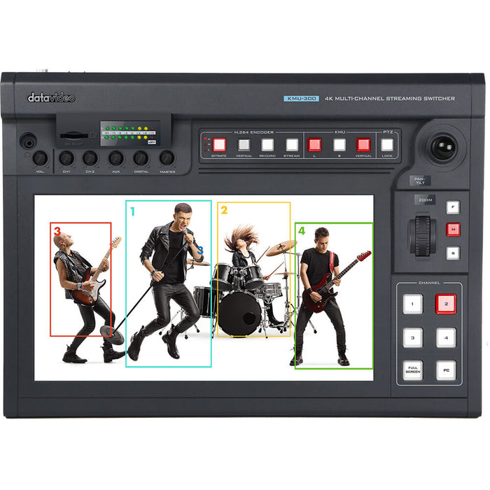 Front and rear view of the Data Video KMU-300 4K Multi-Channel Video Processor