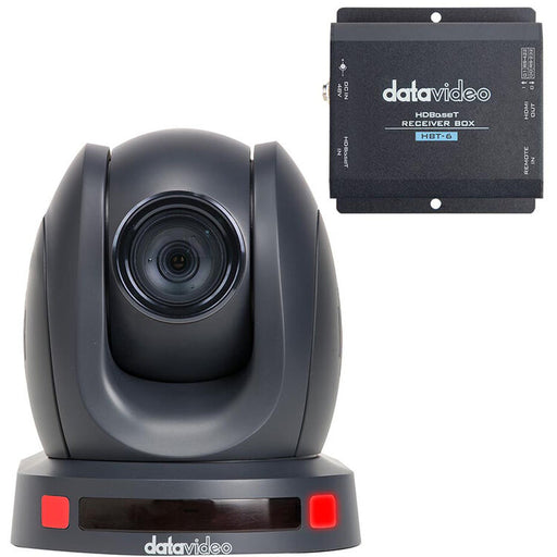 Datavideo PTC-140T HDBaseT PTZ camera with 20x zoom and HBT-6 receiver for long-distance AV transmission