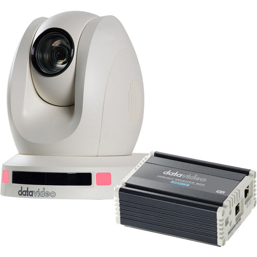 Datavideo PTC-140TW HDBaseT PTZ camera with 20x zoom and HBT-12 receiver for long-distance AV transmission