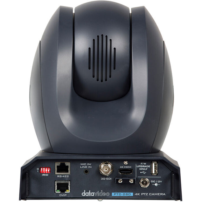 Datavideo PTC-280 4K PTZ camera with 12x zoom HDMI SDI and NDI outputs for broadcast and streaming