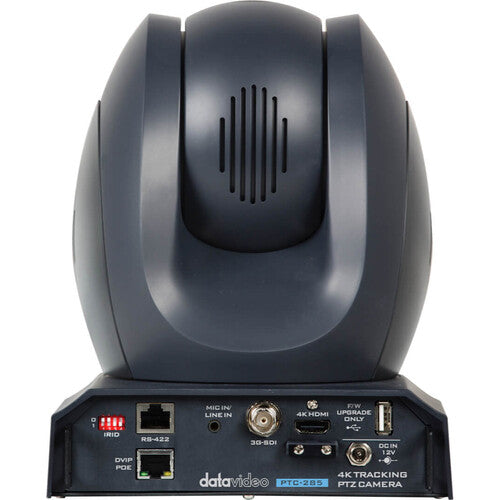 Datavideo PTC-285 4K PTZ Camera with AI auto-tracking, 12X optical zoom, and multiple output options for professional video production.