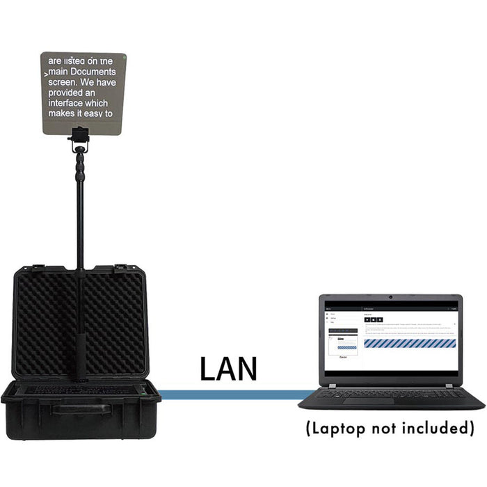 Data Video TP-800 freestanding teleprompter with integrated display and adjustable stand