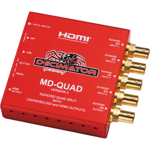 Decimator MD Quad 1-4 Channel Multi-Viewer Quad Split with HDMI and SDI outputs
