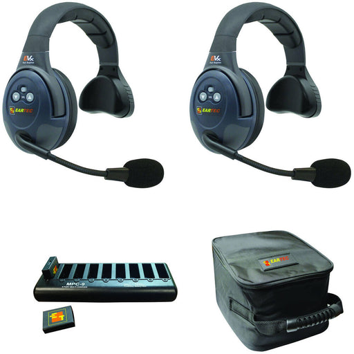 Eartec EVX2S dual headset wireless intercom system with hands-free communication