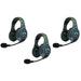 Eartec EVX3D 3-person wireless intercom headset system for hands-free team communication