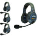 Eartec EVX4D 4-Person Wireless Intercom System with Dual-Ear Headsets