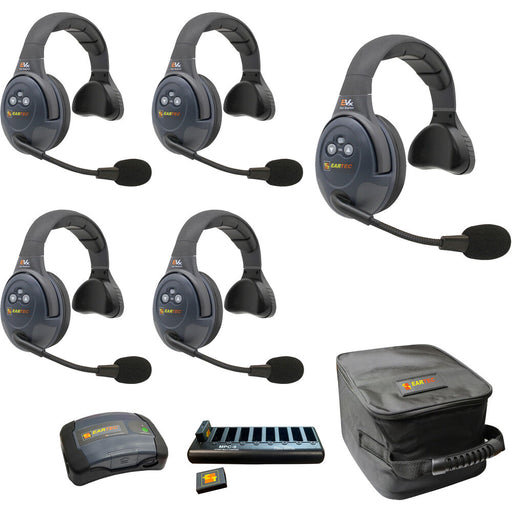 Eartec EVX5S-CM wireless intercom system for 5 users with Com-Center