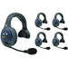 Eartec EVX5S wireless intercom system with five headsets and full duplex communication