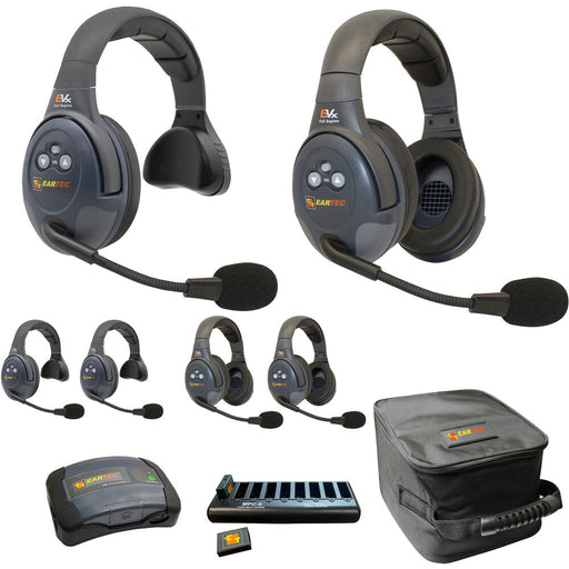 Eartec EVX633-CM 6-Person Wireless Intercom System with ComCenter Base Station