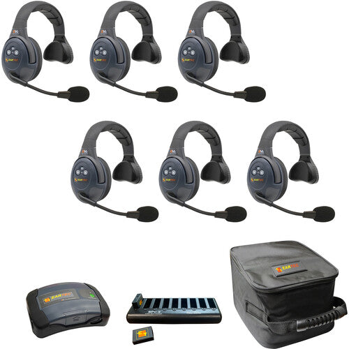Eartec EVX6S-CM wireless intercom system with six Cyber headsets