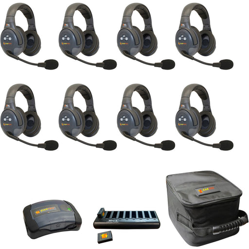 Eartec EVX8D-CM wireless intercom system with eight cyber headsets